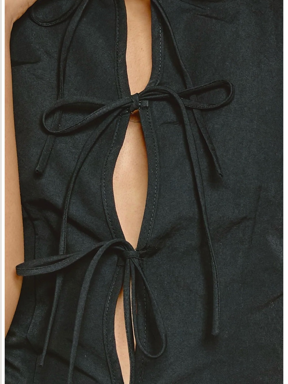 Another Girl Black Tie Front Mini Dress Size XS - Picture 3 of 9